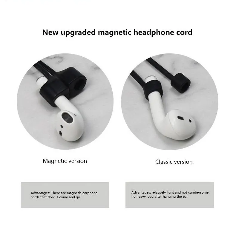 Магнитный ремешок с защитой от потери для Apple AirPods ремешок с защитой от потери магнитный ремешок для i7s i10 i12 i30 TWS наушники силиконовый шнур-кабель
