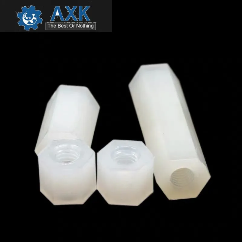 50Pcs M2 M2.5 M3 M4 White Hex Nylon Standoff Spacer Column Flat Head Double Pass Plastic Spacing Screws | Обустройство дома