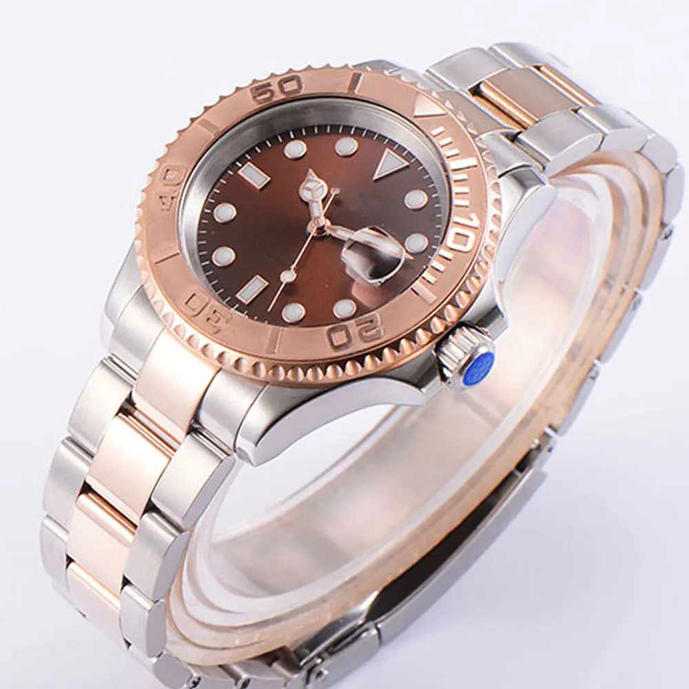 Часы мужские стерильные из нержавеющей стали 40 мм с сапфировым стеклом|Мужские