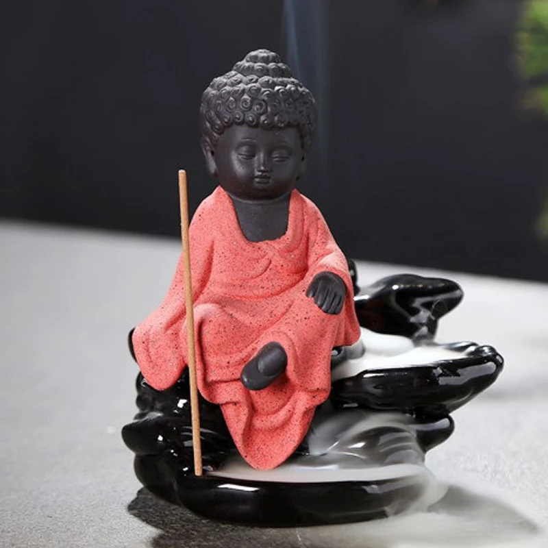 Горелка для благовоний Sit stone Buddha черная глазурь украшение гостиной конусная