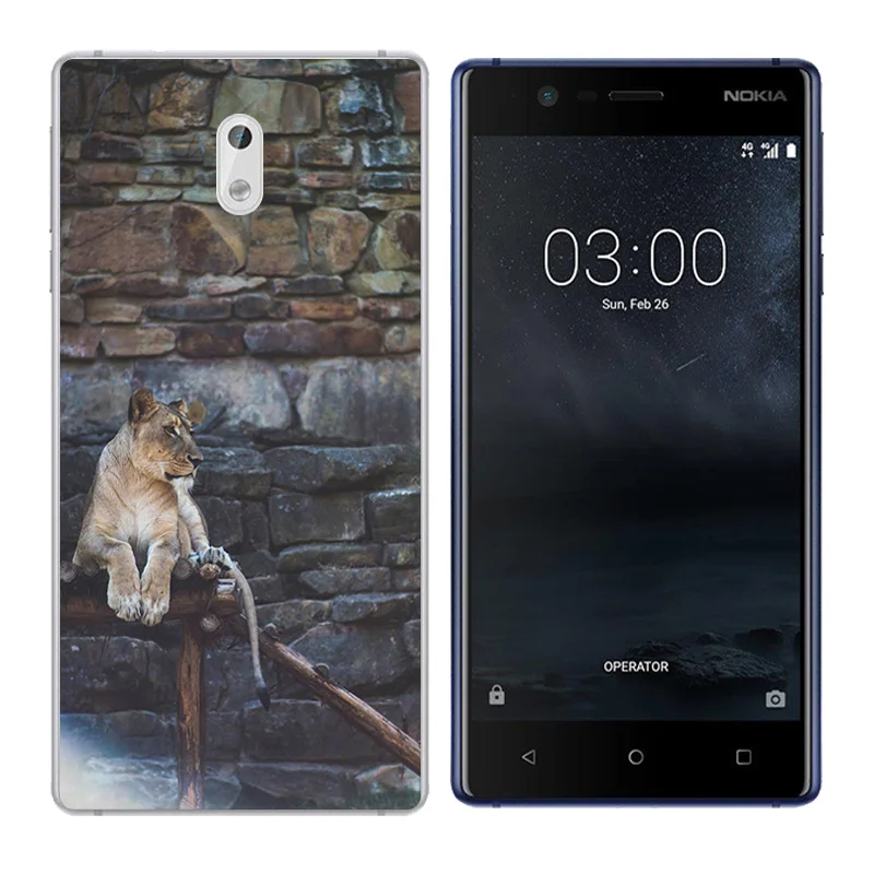 Мягкий ТПУ для Nokia 3 чехол Nokia3 Силиконовая задняя крышка Чехлы телефона с принтом 5