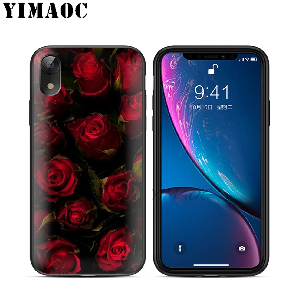YIMAOC мягкий черный силиконовый чехол из ТПУ для iPhone X или 10 8 7 6 6S Plus 5 SE Xr Xs Max |