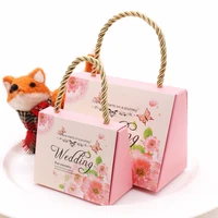 50 pcs romantic wedding paper handbag party events candy box chocolate bag colorful birthday party gift package supplies