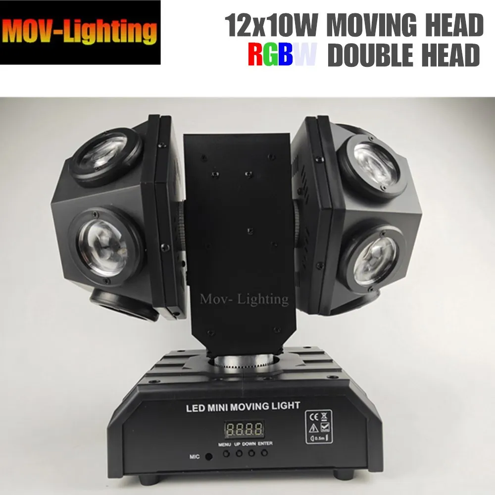 2 шт./лот Mini rgbw 4in1 светодиодные движущиеся головки dmx 12x10 Вт|Эффект освещения сцены|
