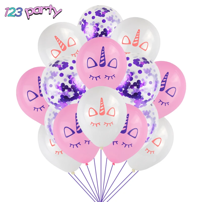 Красочные латексные воздушные шары с блестками в вечерние единорога для