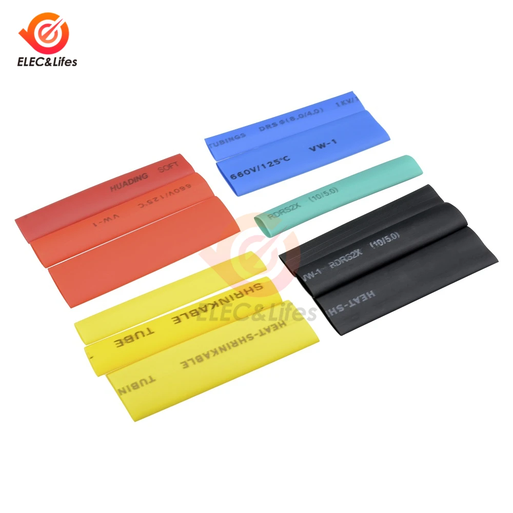 328Pcs/set 2:1 Polyolefin Heat Shrinkable Tube Sleeving Car Electrical Cable Tube kits Wrap Wire 8 Sizes 5 Kind Mixed Color images - 6