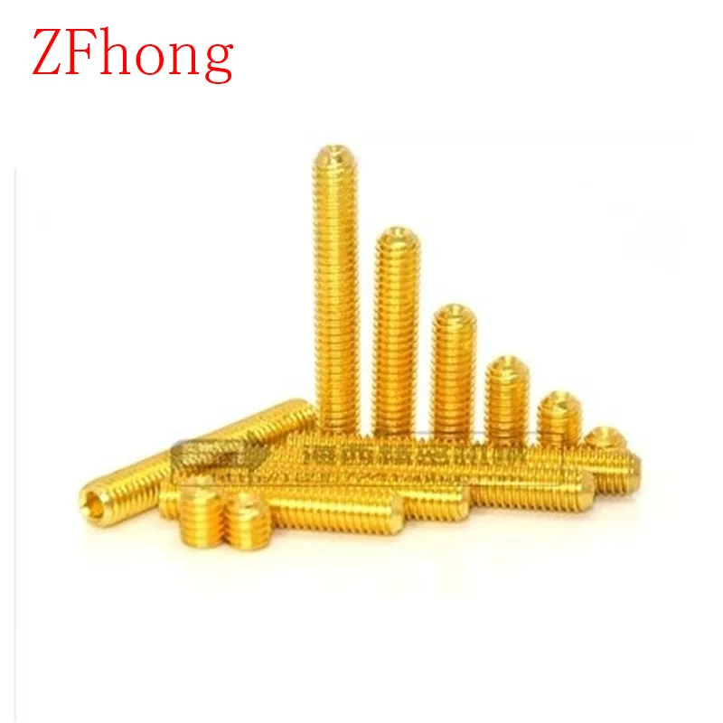 

100pcs DIN916 M3 M4 M5 steel with Titanium plated gloden colour Hex Hexagon Socket Set Screw/ grub screw