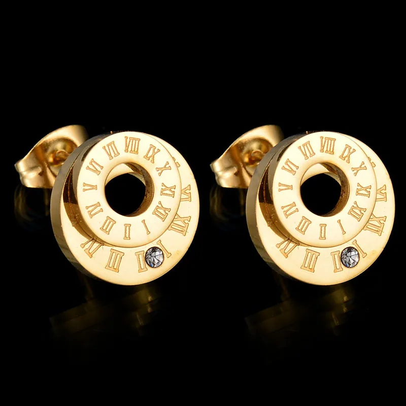 Серьги гвоздики из нержавеющей стали с фианитами|stud earrings|stone stud earringsstud earrings gold |