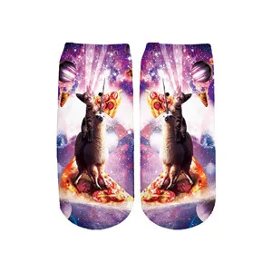 02 PLstar Cosmos, носки унисекс, популярные, забавные, 3D, с рисунком кота, Короткие хлопковые носки, для женщин и мужчин, рождественские носки, Meias Femme, с низким вырезом, ножной браслет - Цвет: 02