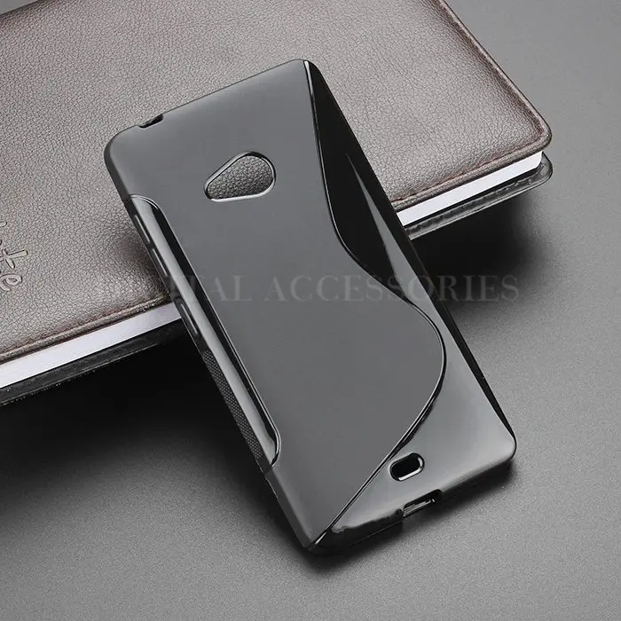 New High Quality Black S-line Flexible Soft Gel Tpu Silicone Skin Back Case Cover For Microsoft Nokia Lumia 540 Dual SIM |