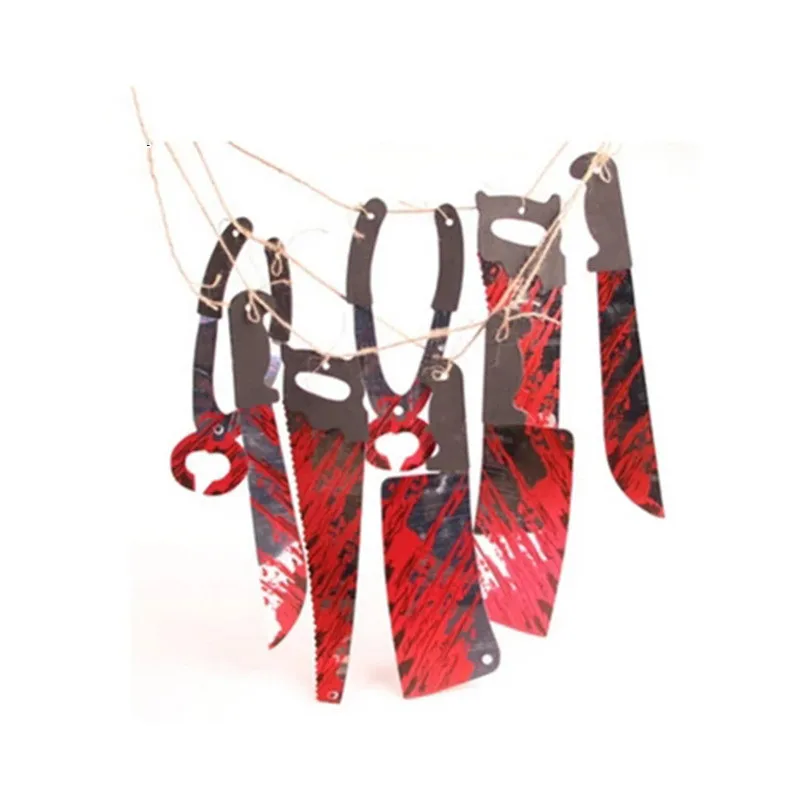 Горячая Распродажа 1 комплект Хэллоуин жуткий кровавый Ножи строка дом с