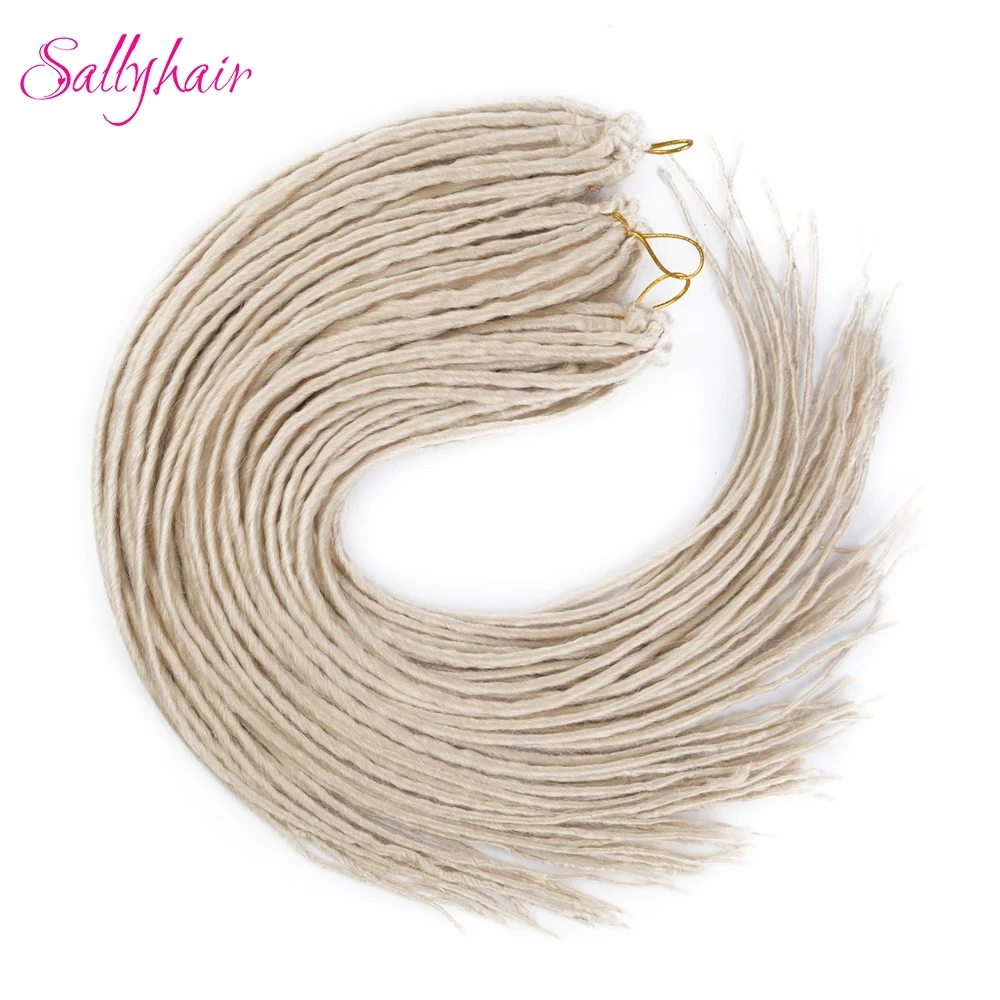 

Sallyhair 20 inch 12 Strands Handmade Long Dreadlocks Hair Extensions Synthetic Crochet Braids Black White Men Women