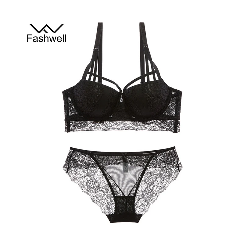 Fashwell Высокое качество сексуальный кружевной бюстгальтер набор 3/4 чашка
