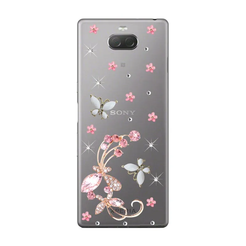 Прозрачный чехол со стразами для Sony Xperia 10 Plus 1 II XA2 XA Ultra XA1 XZ Premium XZ3 XZ1 Compact XZ2 L1 L2 L4