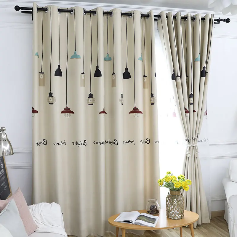Beige Curtains Ins Северная Европа лампа затемняющие шторы на окна для гостиной занавески s для детской спальни шторы Tende Rideau Enfant Cortina - Цвет: Beige Curtains