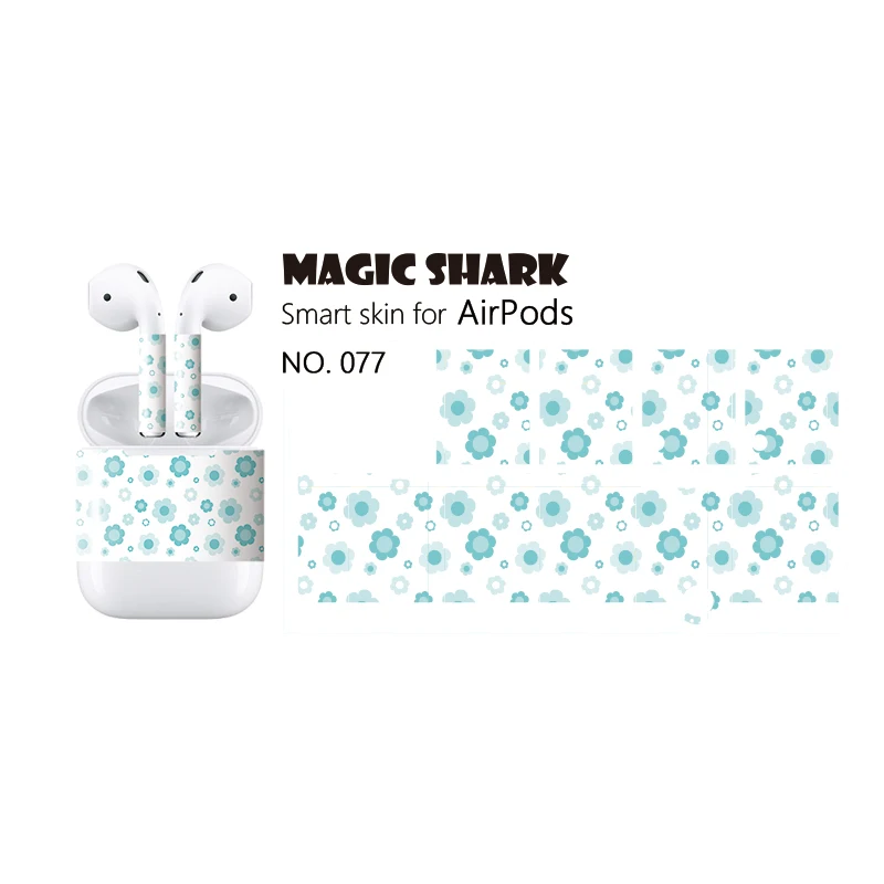 Защитная наклейка Magic Shark для наушников Apple Airpod съемная декоративная пленка |