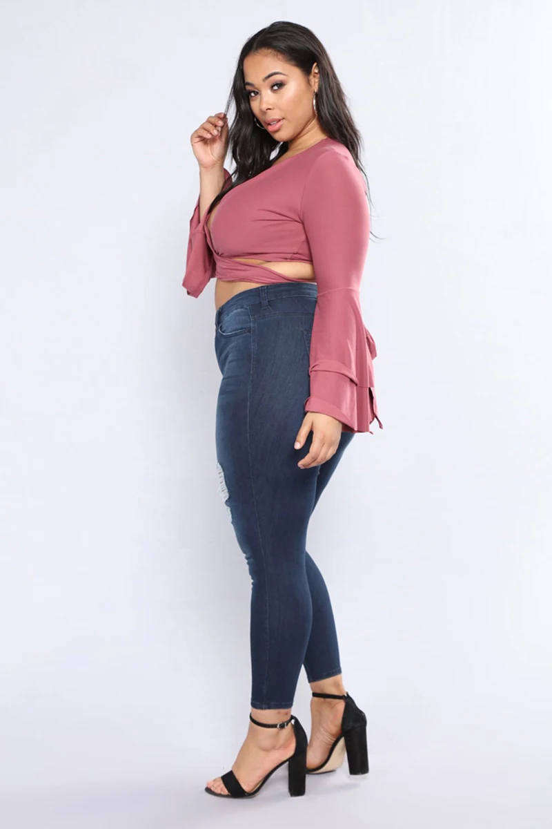 PLUS SIZE Jeans Women High Waist Skinny Pencil Blue Denim Pants women Stretch washed 3XL 4XL 5XL 6XL 7XL big hip | Женская одежда