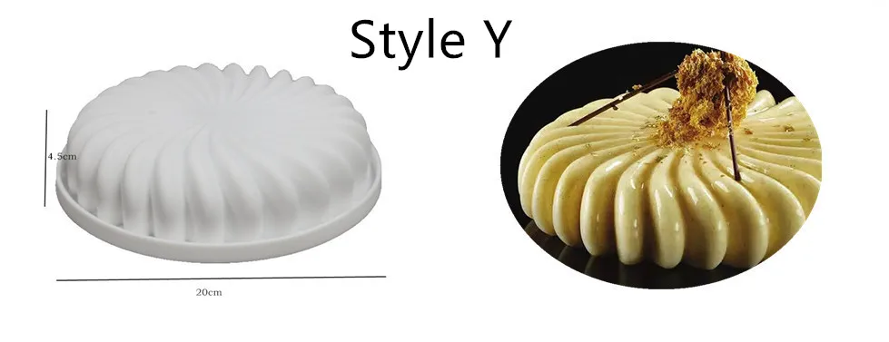 Style Y SHENHONG оригами форма для торта для выпечки для муссов и десертов силиконовая 3D форма Silikonowe Moule Кондитерская шоколадная сковорода жаропрочная посуда для фондан - Цвет: Style Y
