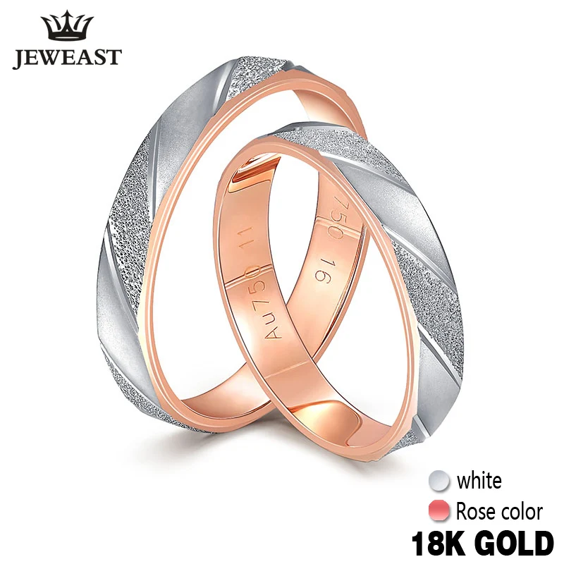 

18K Gold Ring Pair Ring Lovers Couple Simple and Elegant Male Female solid AU750 Wedding propose got engage hot sale new trendy