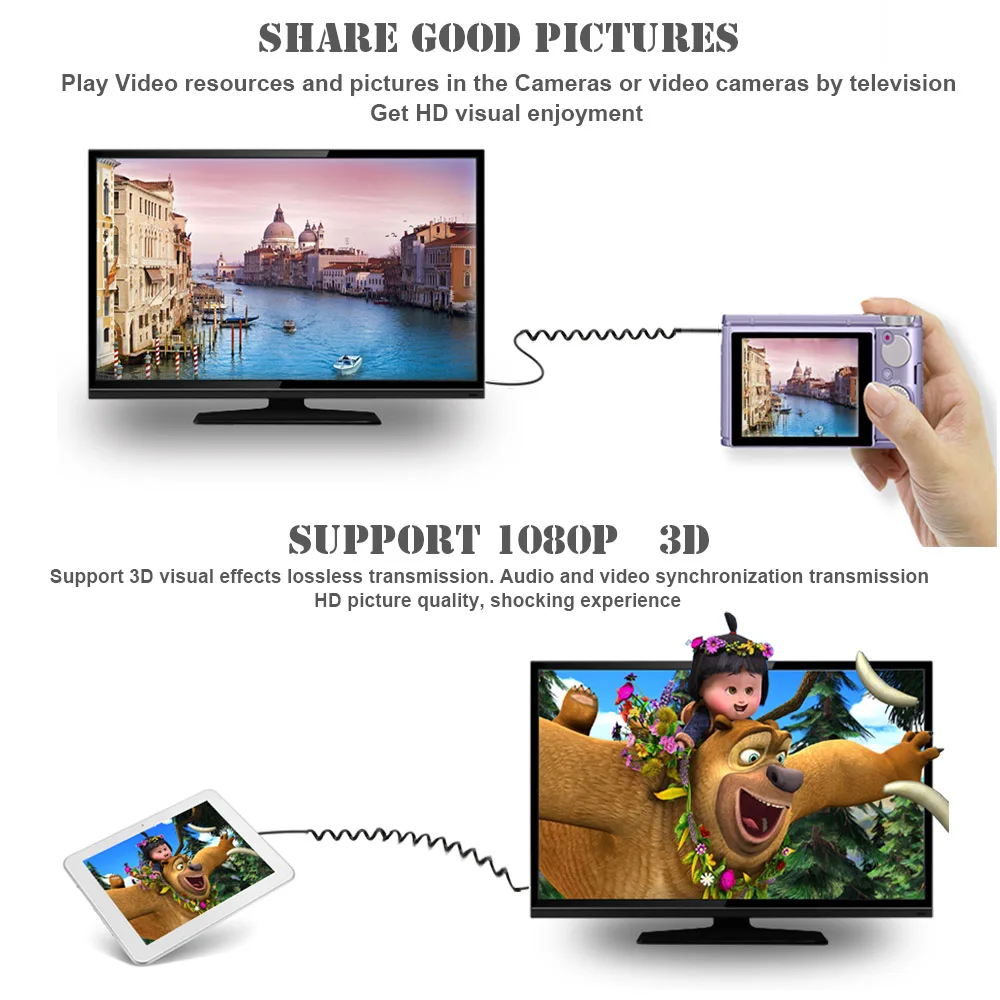 Кабель адаптер 3D 4K Spring Micro HDMI позолоченный преобразователь HDTV для ЖК XBox планшетов