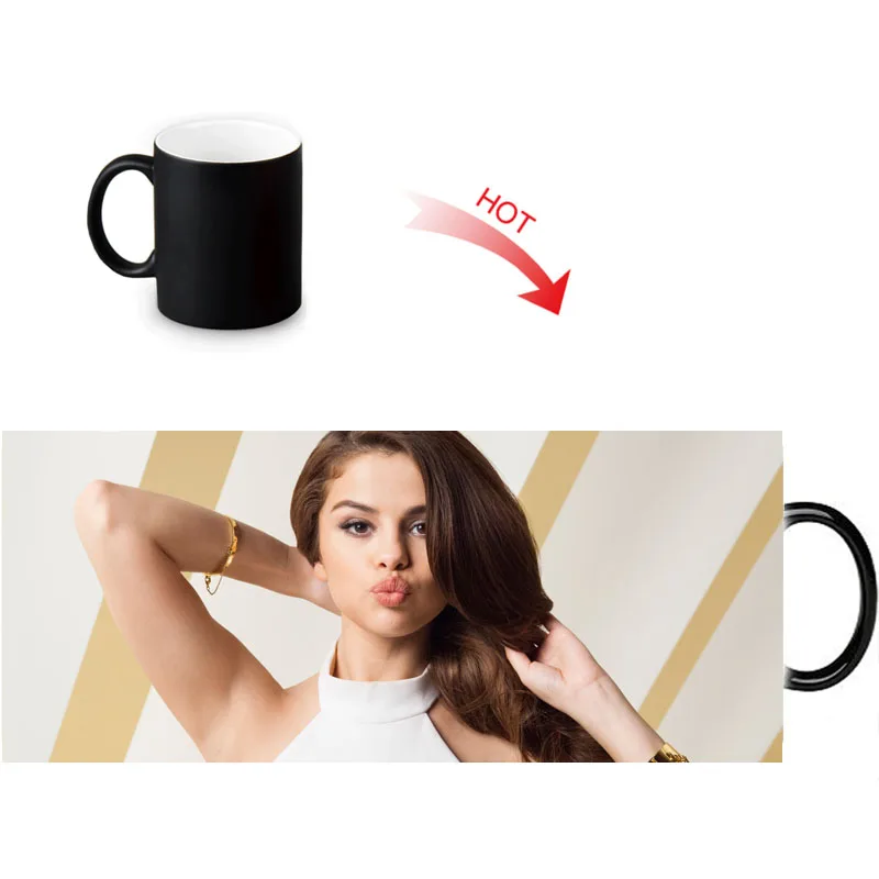 Керамическая кружка для морфинга Selena Gomez термочувствительные кружки изменения