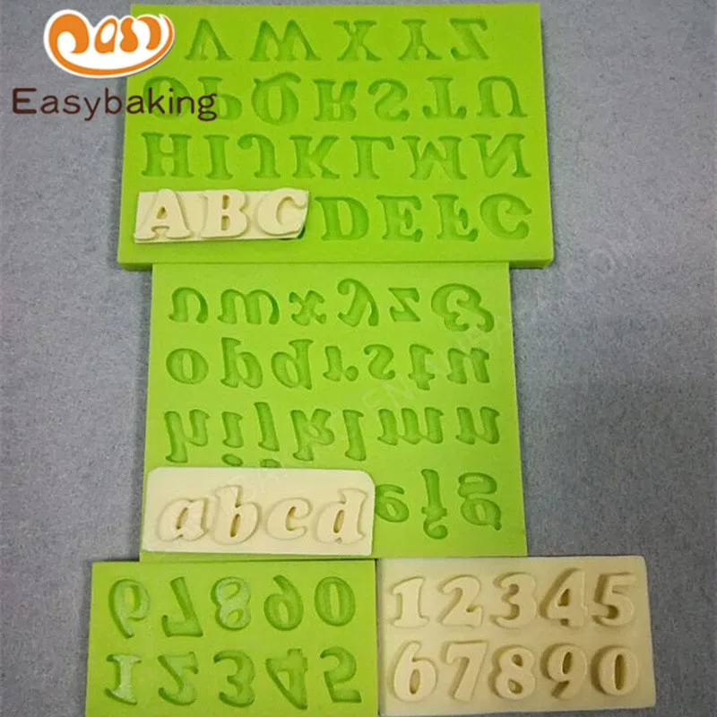 Set of 3 Capital Letters Lowercases and Arabic Numbers Fondant Cake Decoration Silicone Mold for the Kitchen Baking Sugarcraft | Дом и сад