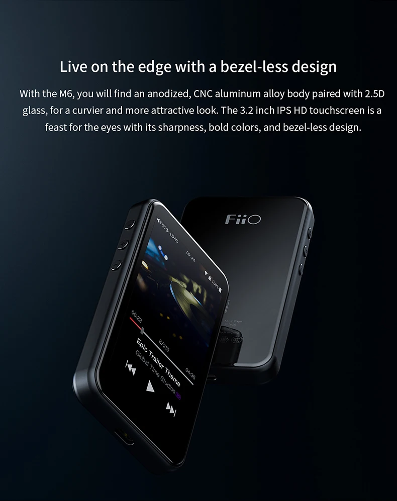 FiiO M6 Hi-Res Bluetooth HiFi музыкальный портативный MP3-плеер USB DAC ES9018Q2C на базе Android с aptX HD LDAC WiFi Air Play DSD