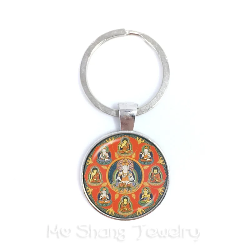 Новинка 2018 классические 25 мм брелоки Ganesha Будда слон стеклянные с куполом мужские