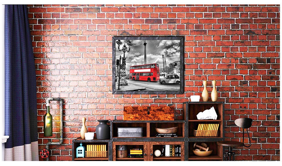 DIY масляная Раскраска по номерам лондонские улицы красный автобус картина Картина по номерам на холсте домашний декор декорации настенная художественная рамка