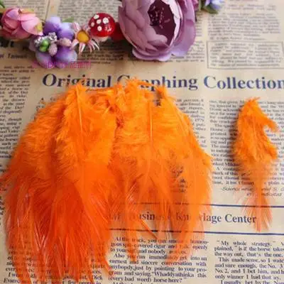 Orange 50 шт. 4-6 дюймов/10-15 см красивые натуральные перья фазана Diy ювелирные украшения Высокое качество сплошной цвет перо фазана - Цвет: Orange