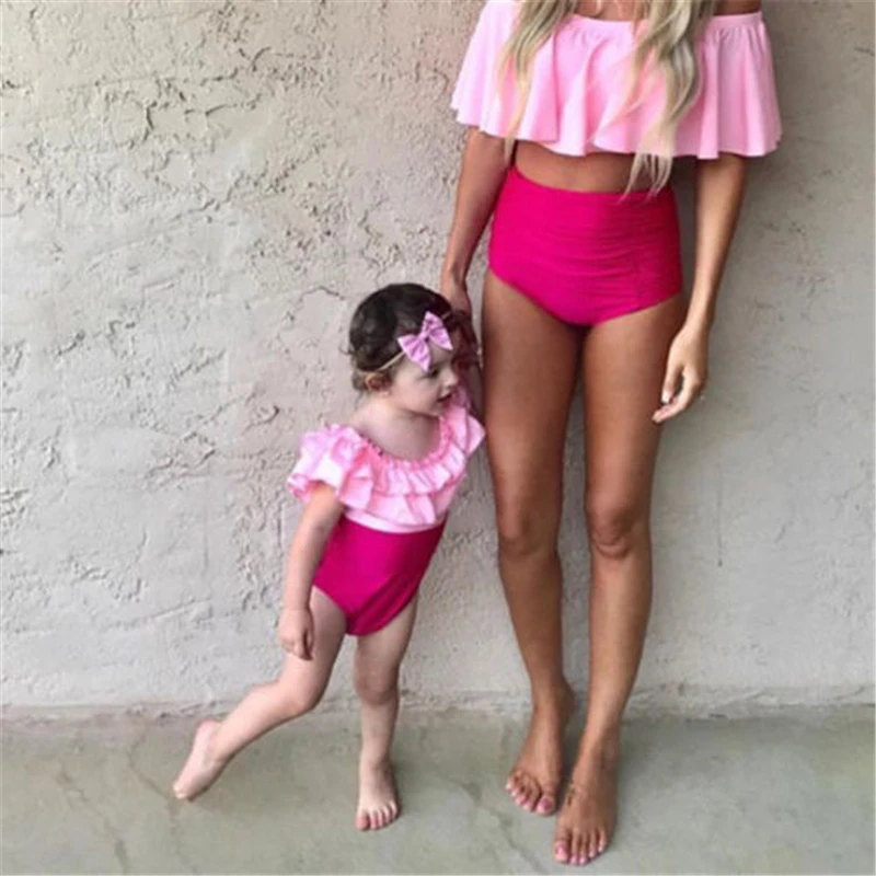 Семейный костюм 2018 новый купальник для женщин маленьких девочек семейный