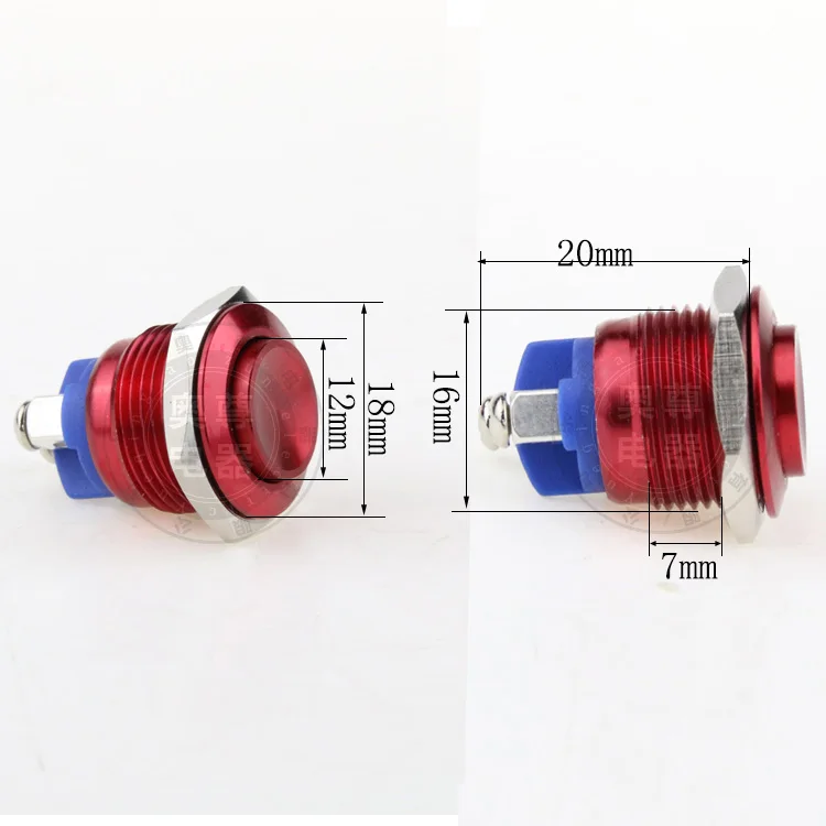 16 мм высокометаллический кнопочный переключатель кнопка сброса мгновенно из