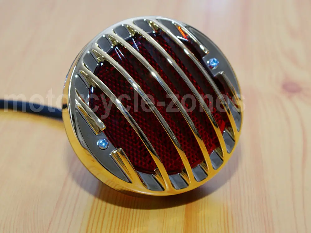 Black Gold Винтажный черный/хром Золотой гриль круглый задний фонарь мотоцикла задний тормозной фонарь номерной знак для Harley Bobber Chopper Street Bob - Цвет: Black Gold