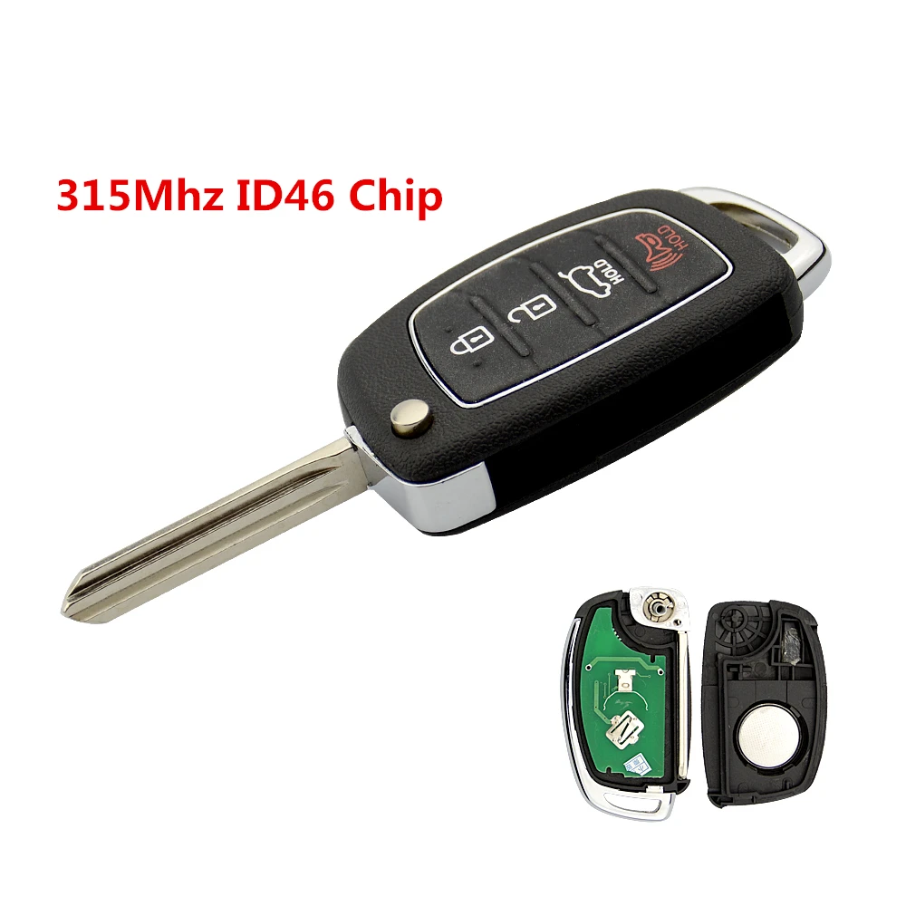 Okeytech Новый 3/4 кнопочный раскладной Складной автомобильный ключ 315/433 МГц чип