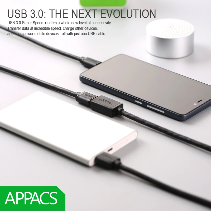 APPACS USB 3 0 Удлинительный кабель Male Female 5 м 1 2 Супер Скоростной usb для передачи данных