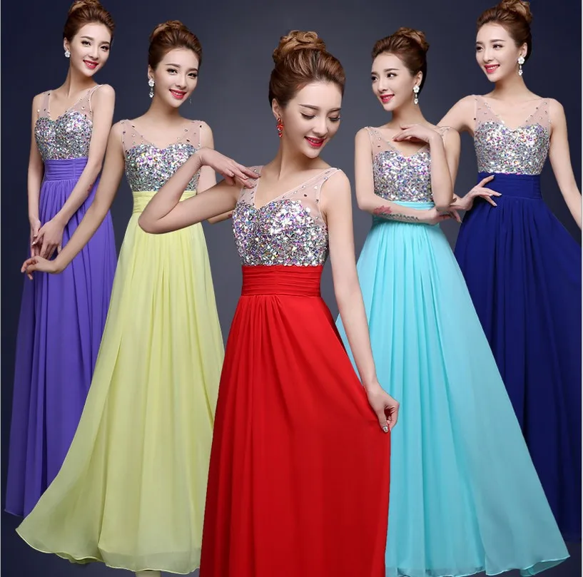 

2019 Free shipping Chiffon V-neck Party Gowns Formal Long Evening dress vestido de festa robe de soiree robe de soiree TK749