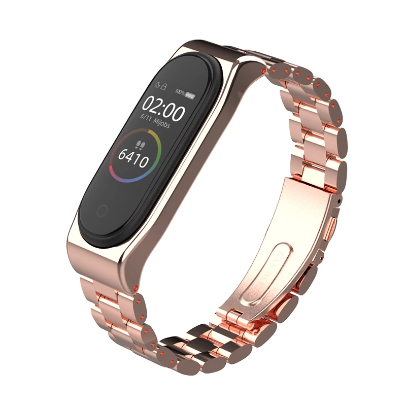 rose gold B Ремешок mi jobs для Xiaomi mi, браслет на 3/4 ремешках, металлический ремешок на запястье из нержавеющей стали, сменный ремешок для Xiao mi 4 - Цвет: rose gold B