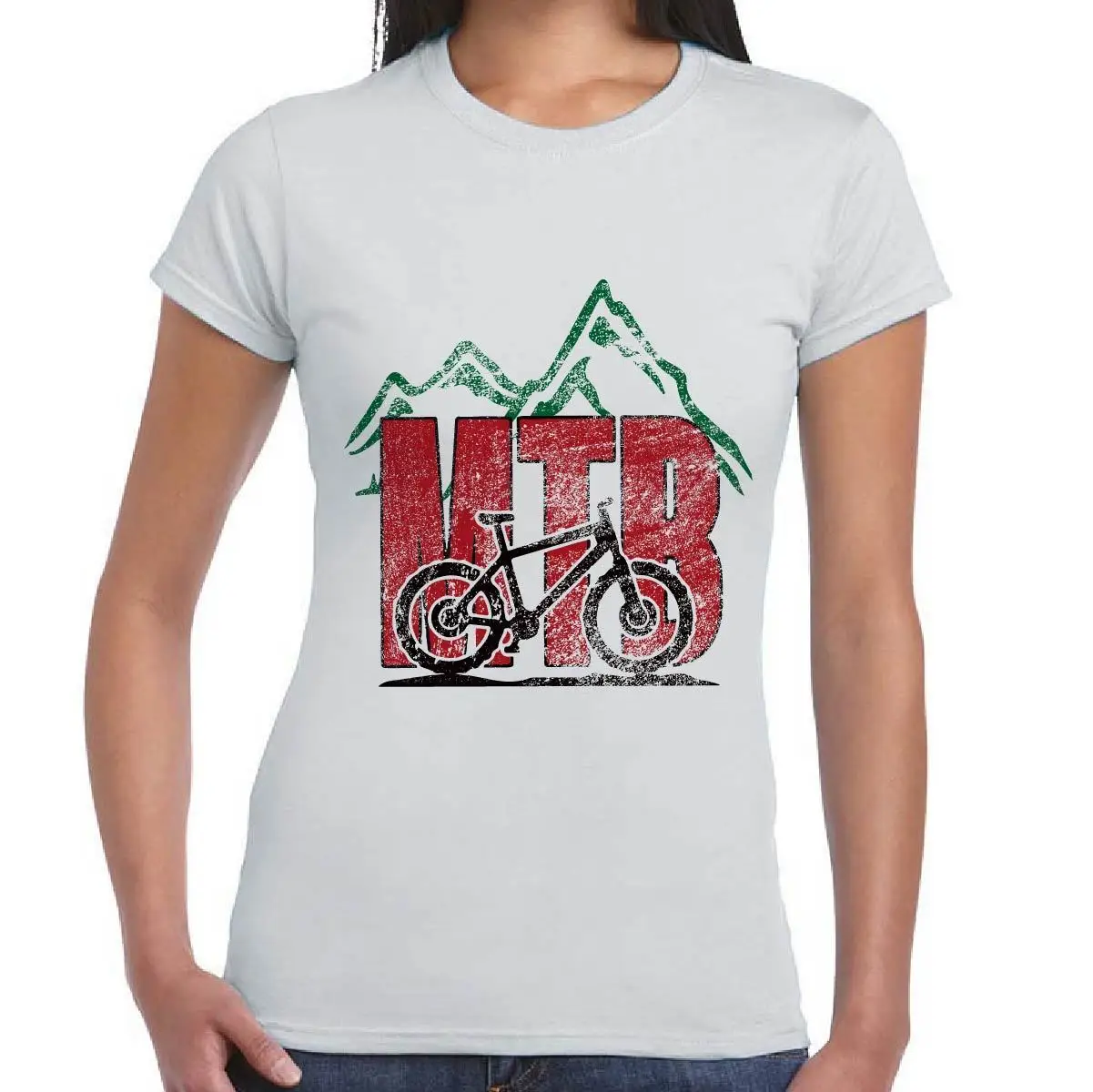 Футболка Divertente Донна Maglia В Cotone Кон Stampa MTB Горный Bikeer Пользовательские Печати