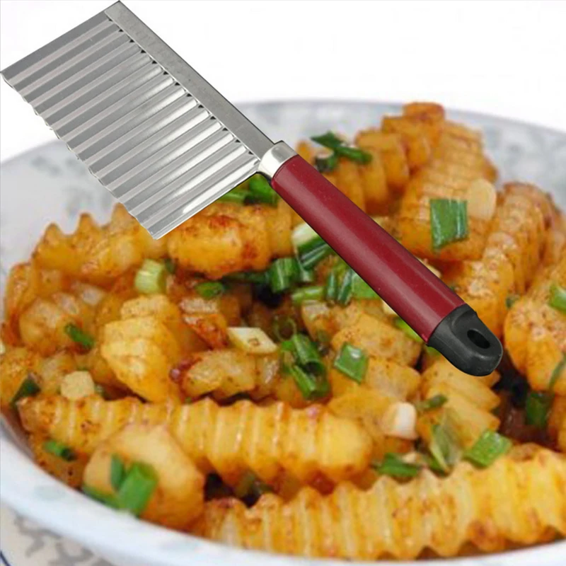 french fry Cutter Stainless Steel Potato Wavy Edged Knife kitchen Gadget Vegetable Fruit Peeler Cooking Tools | Дом и сад
