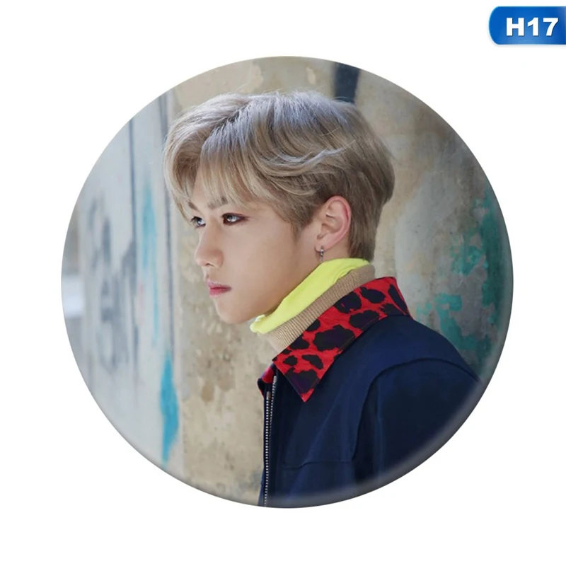 17 Новая Мода Kpop, Детский круглый значок для сумки, шляпы, одежды, модные нагрудные булавки, брошь Bang Chan Lee Felix - Окраска металла: 17
