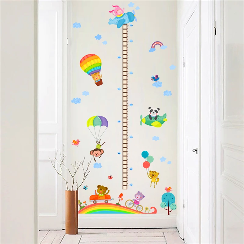 Счастливые Животные детские высокие наклейки на стену для детской комнаты