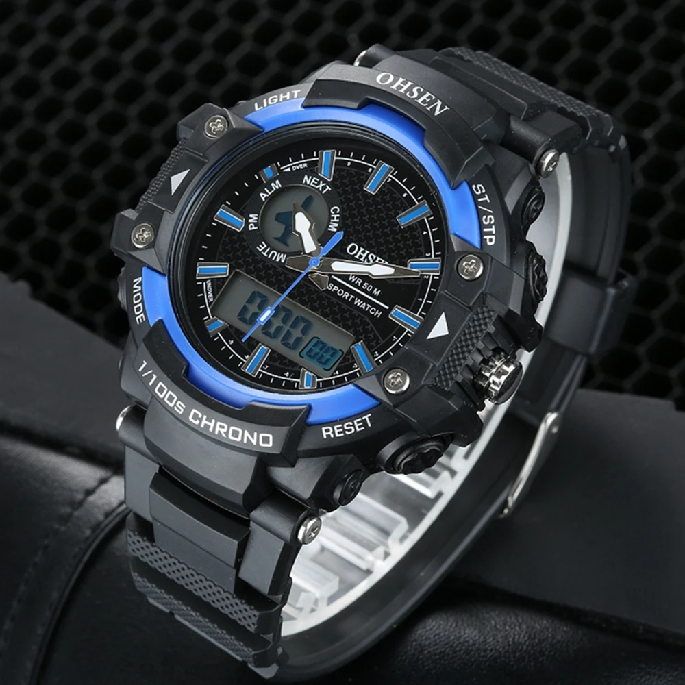 2017 OHSEN модные часы мужские водонепроницаемые спортивные военные наручные