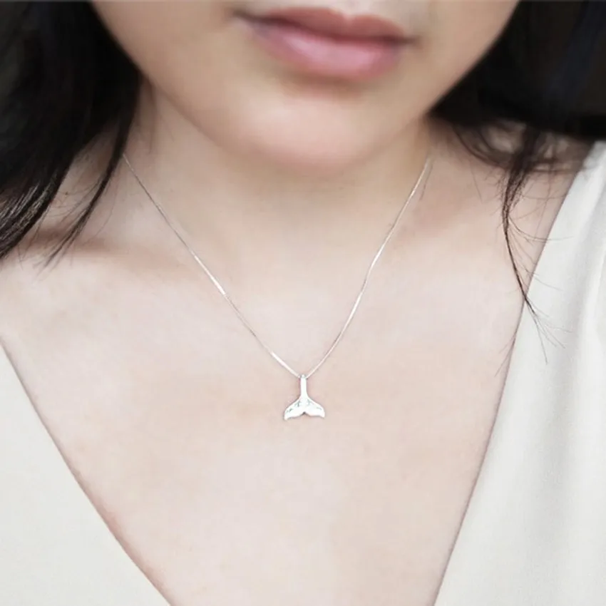 Kinitial Серебро 925 Мода Русалка Ожерелья Ювелирных Изделий Акула Кита Хвосты Рыбы