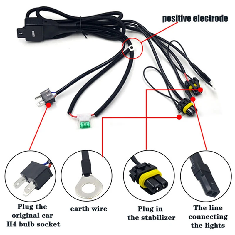 HID ксеноновая лампа H4 мини-проектор лампа комплект балласт авто фара лампа для 4300K 6000K 8000K источник света 55W