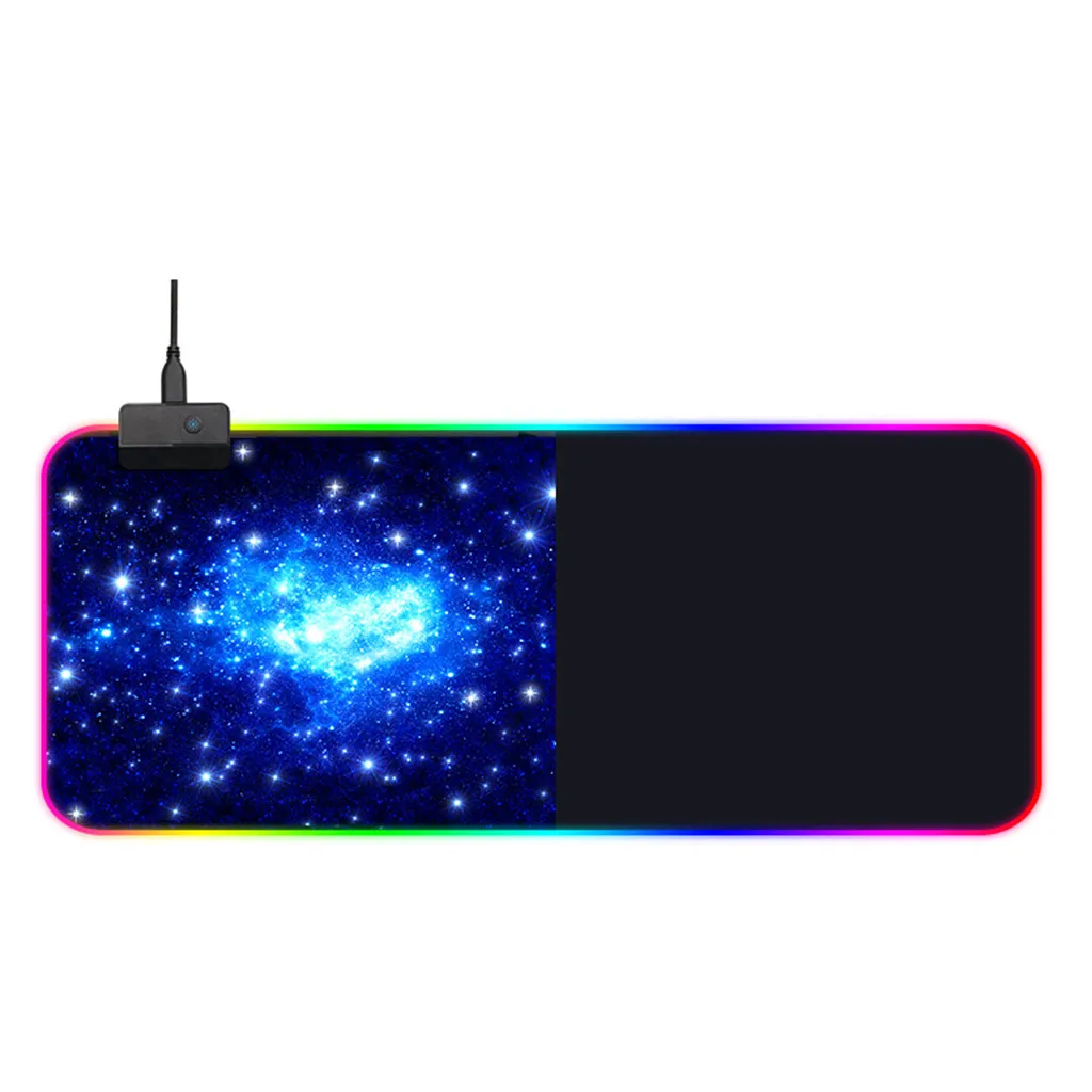 L Коврик для мыши Нескользящая база RGB большой красочный светодиодный клавиатура с подсветкой коврик игровой коврик для мыши для компьютера коврик для мыши большой Расширенный - Цвет: L