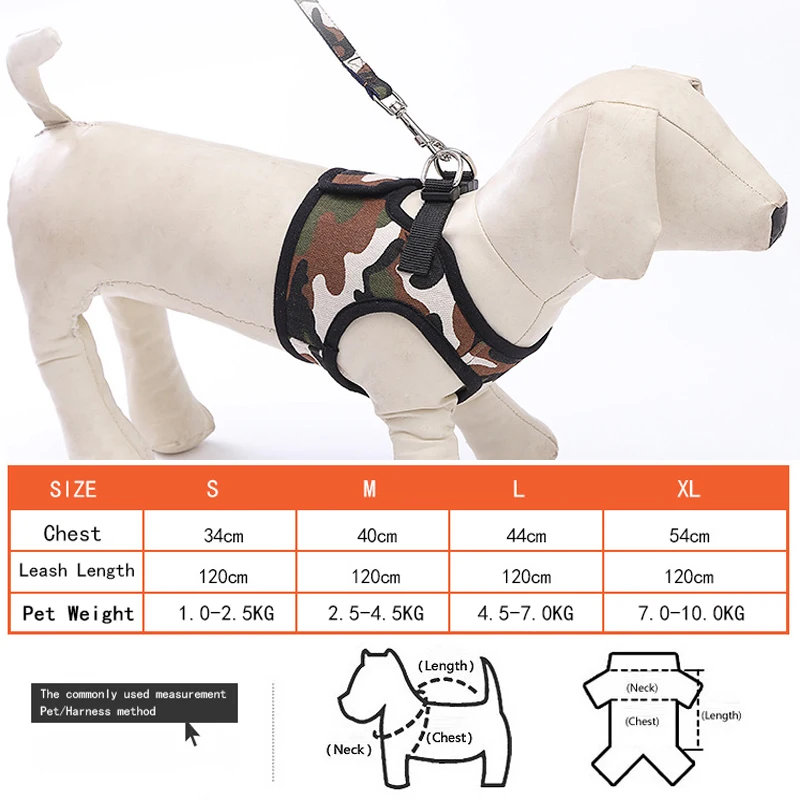 Dog Cat Harness with Leash Adjustable Vest Walking Supplies Soft Breathable pet sets Collar Puppy for Small Medidum Large Dogs | Дом и сад