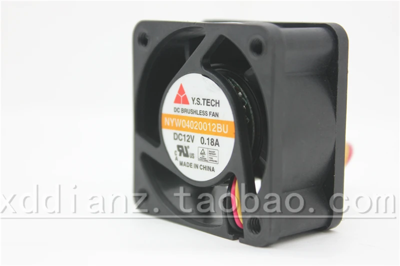 

Original Y.S.TECH NYW04020012BU 4020 12V 0.18A 40 * 40 * 20MM three-wire cooling fan