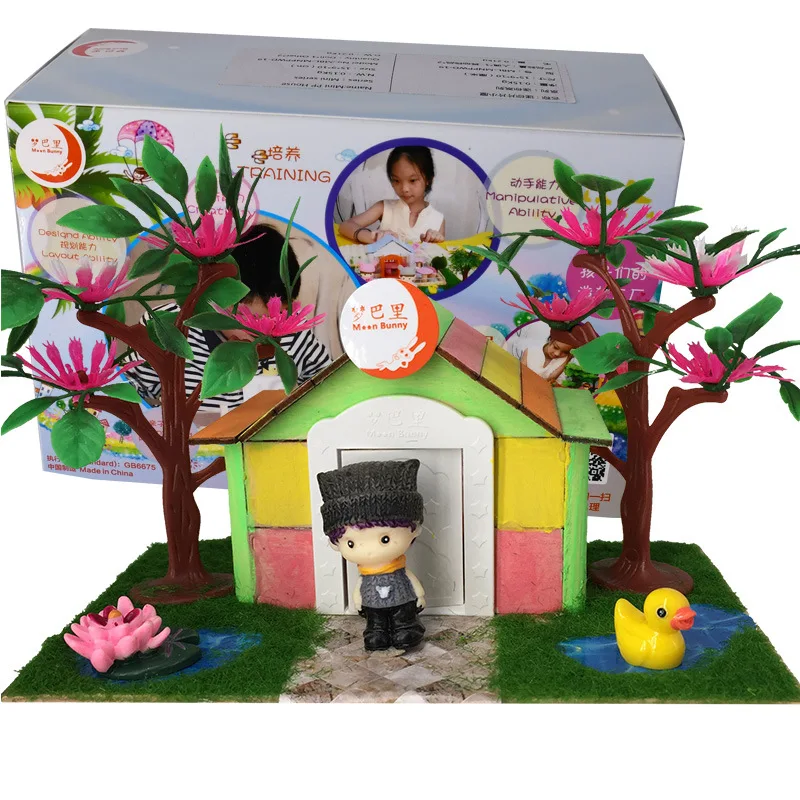 Игрушки для девочек на 5 лет diy hut villa Детские сборочные игрушки ручной работы дом