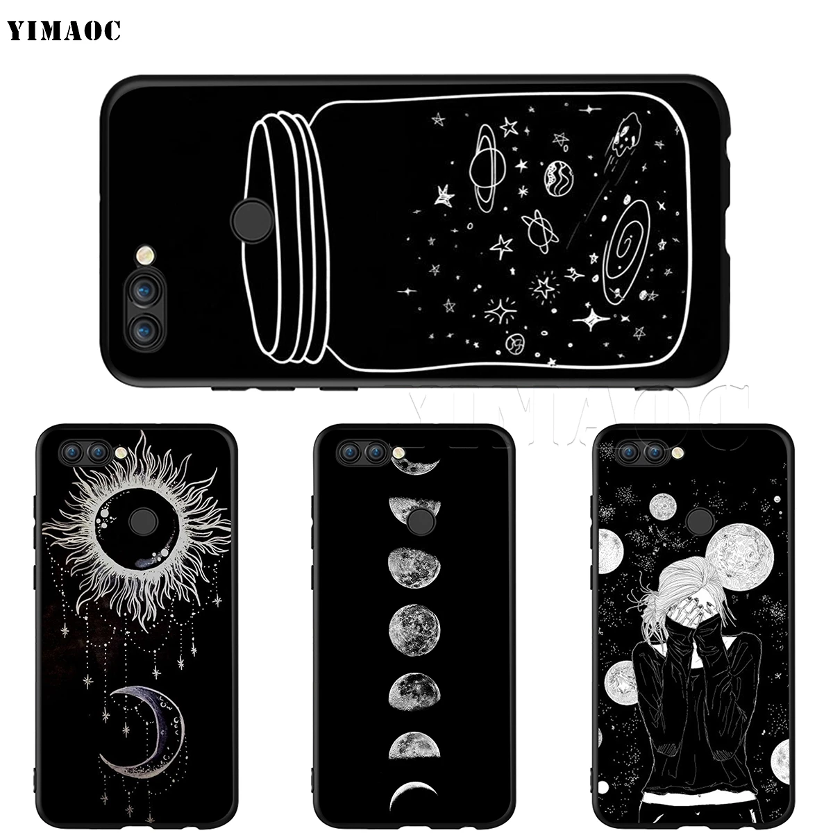 YIMAOC черный белый Луна Звезды Космос астронавт чехол для Huawei Mate 10 P8 P9 P10 P20 P30 P Smart Lite