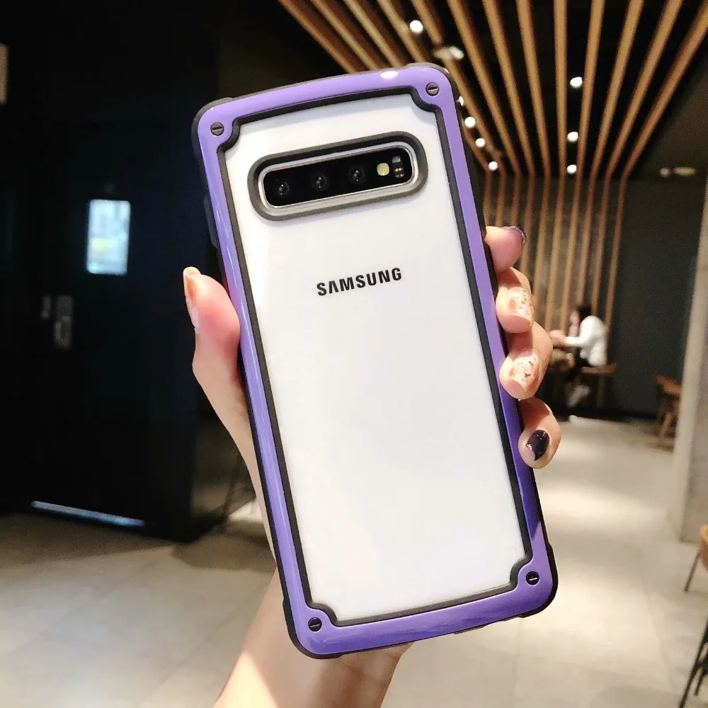 Противоударный чехол-броня Прозрачный чехол для samsung Galaxy Note 10 Pro S10 5G S10 плюс A30 A50 A70 Note 9 8 S9 S8 силиконовый прозрачный Футляр